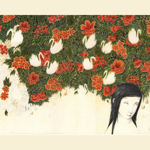 Girl with flowers by Joanna Concejo