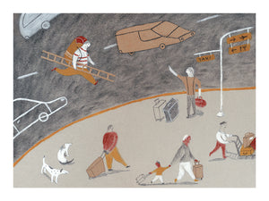 At the airport by Luisa Arellano