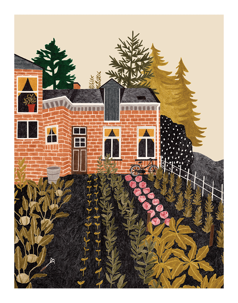 House with a garden by Lieke Van der Vorst - Toi Gallery 