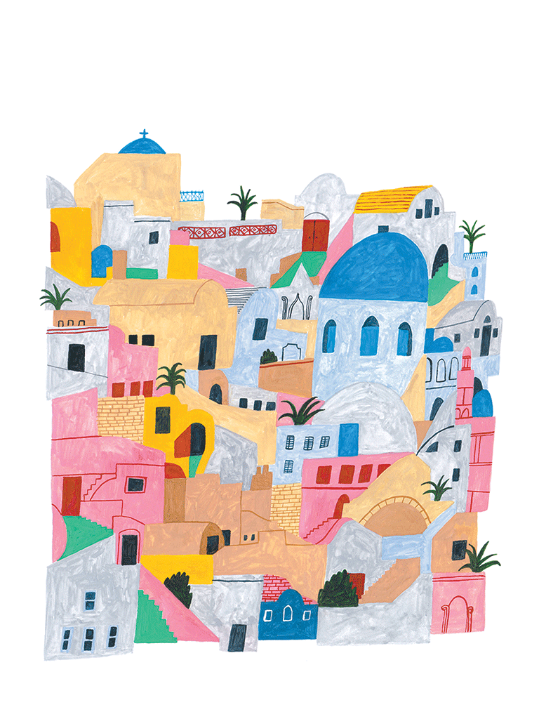Greek houses by Liz Rowland