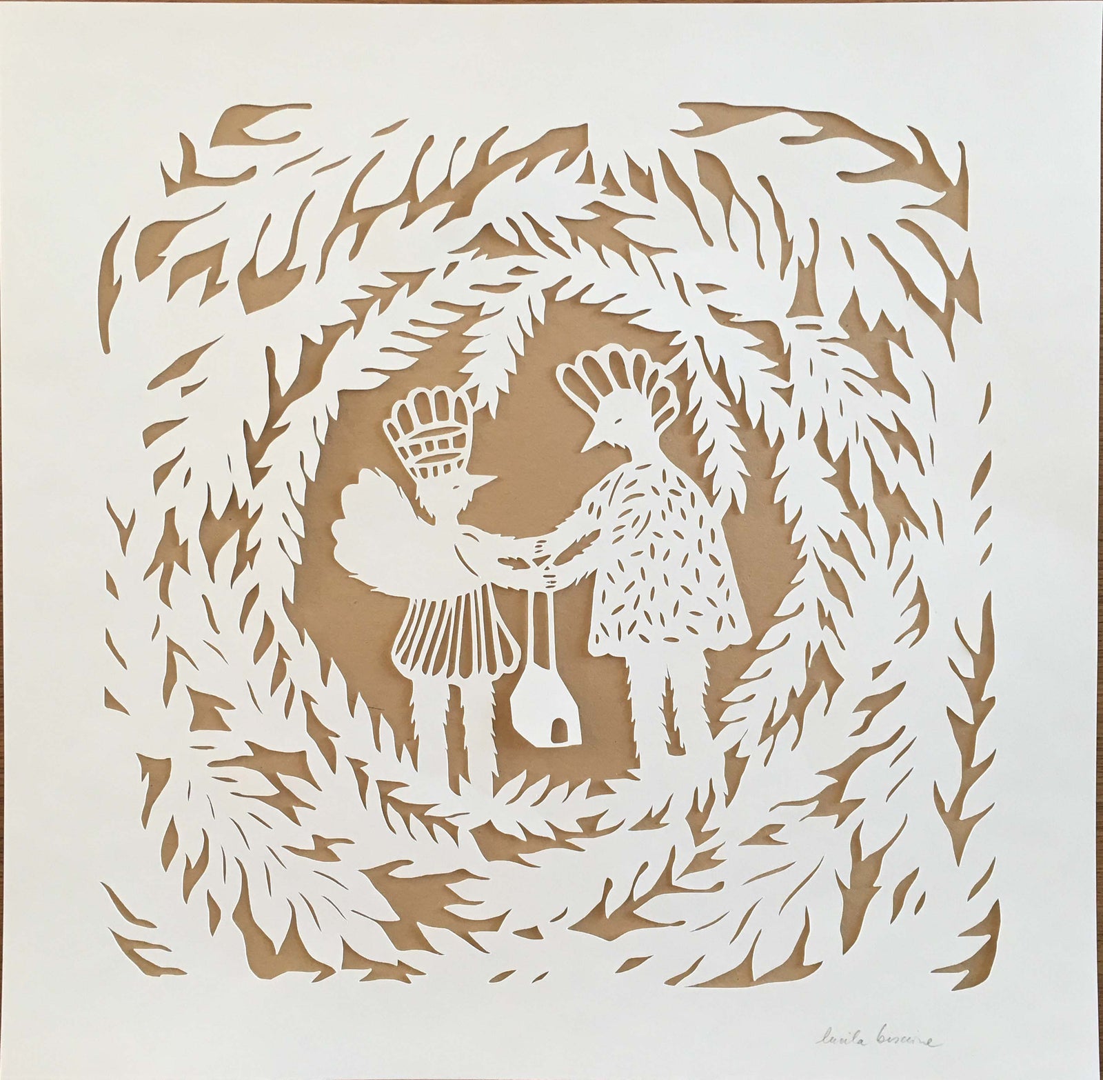 Together by Lucila Biscione- Paper cut - Toi Gallery 