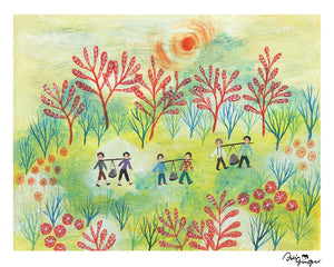 Carrying pole in the sunny summer by Ali Ginger