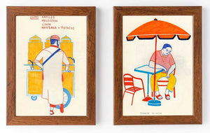 1."In the streets of Morocco 2" & 2."In the streets of Morocco 1"  by Carole Henaff -Diptych